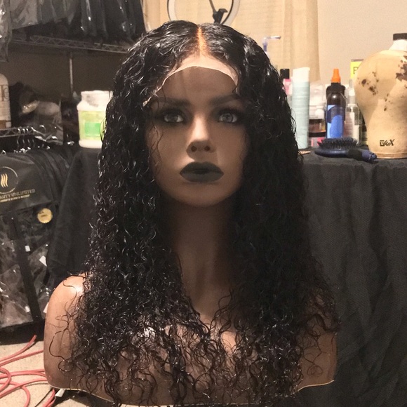 22” custom water wave 5x5 lace closure wig - Picture 2 of 4
